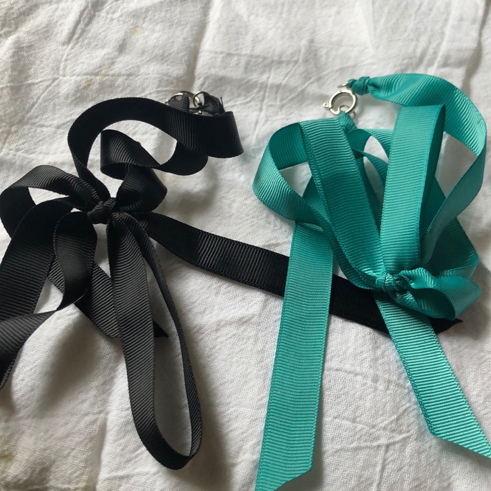 Black and blue ribbon with clasp